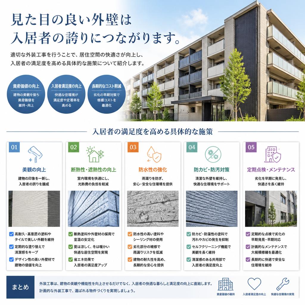 入居者満足度を高めるための外装工事