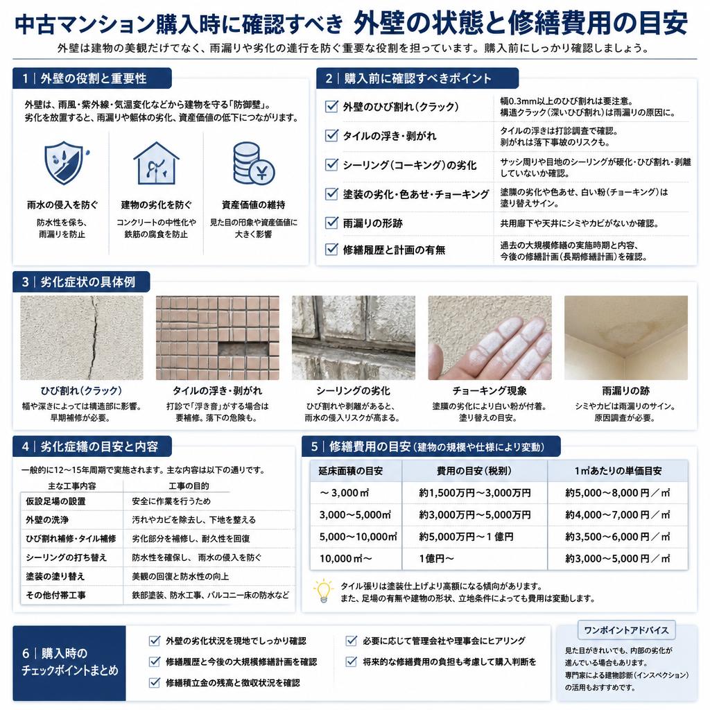 中古マンション購入時の外壁チェックポイント