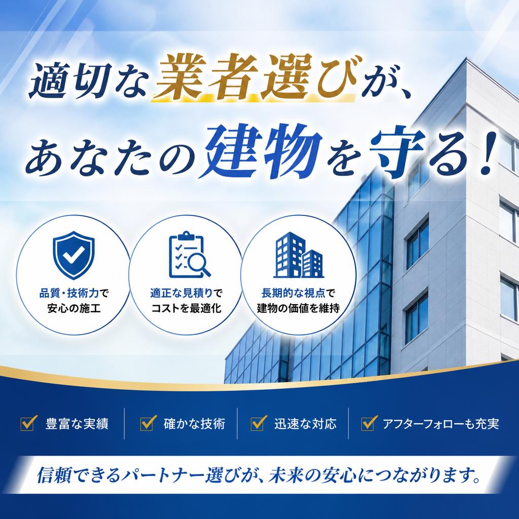 適切な業者選びが、あなたの建物を守る！