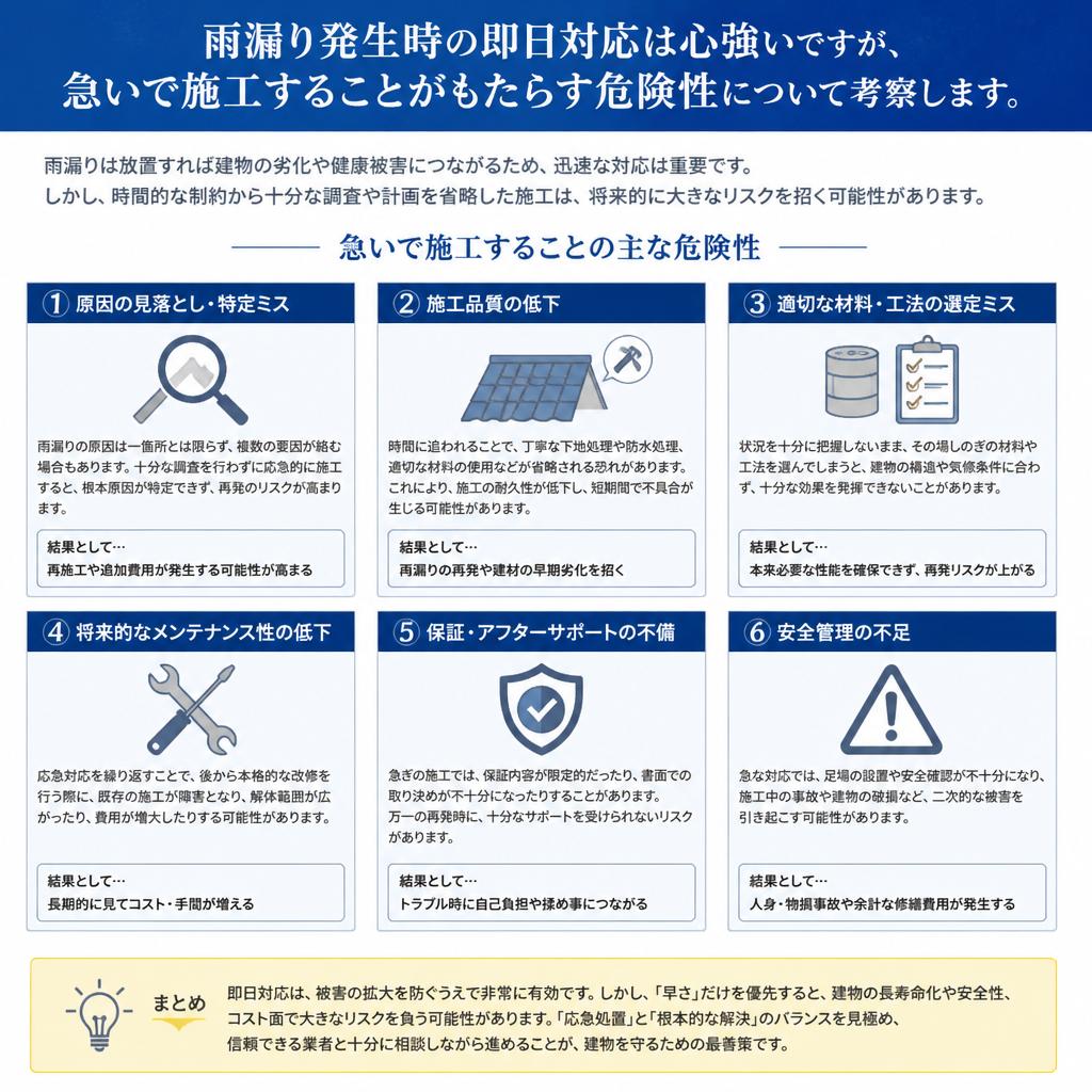 2. 即日施工の魅力とリスク