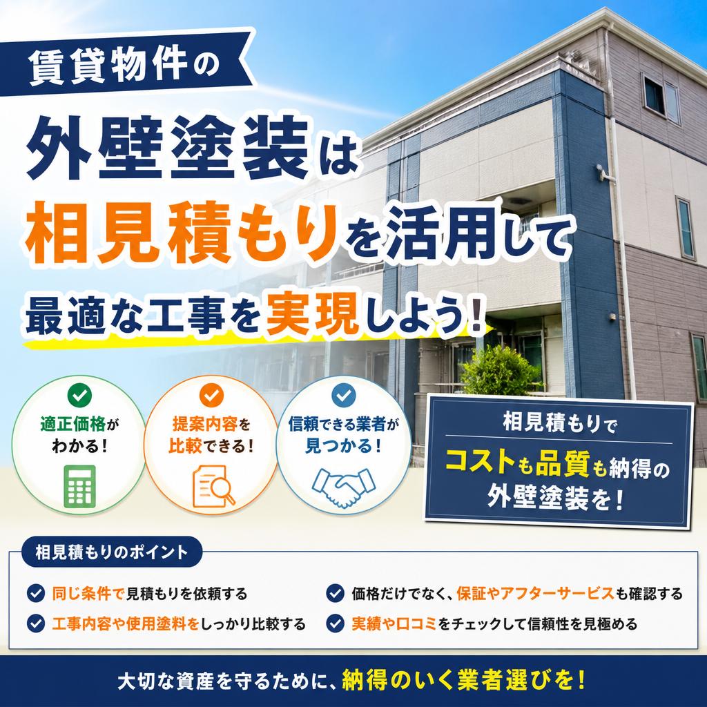 賃貸物件の外壁塗装は相見積もりを活用して最適な工事を実現しよう！